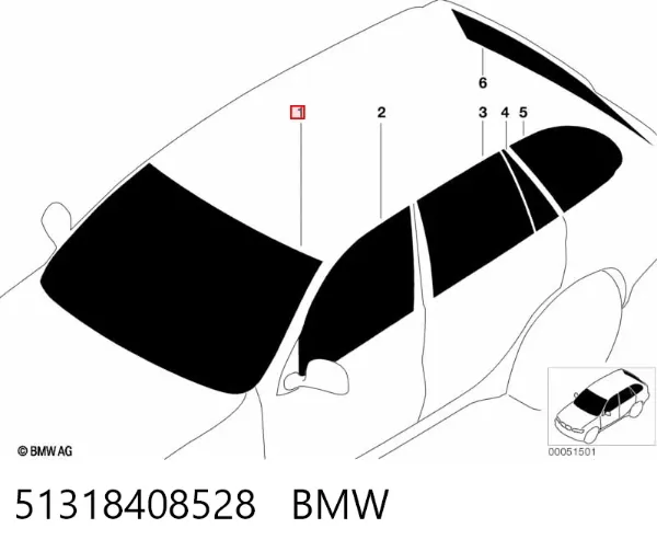 Szyba przednia 51318408528 BMW