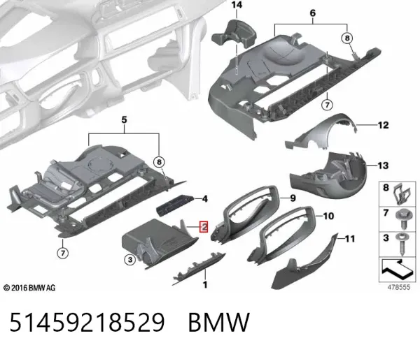 Schowek 51459218529 BMW
