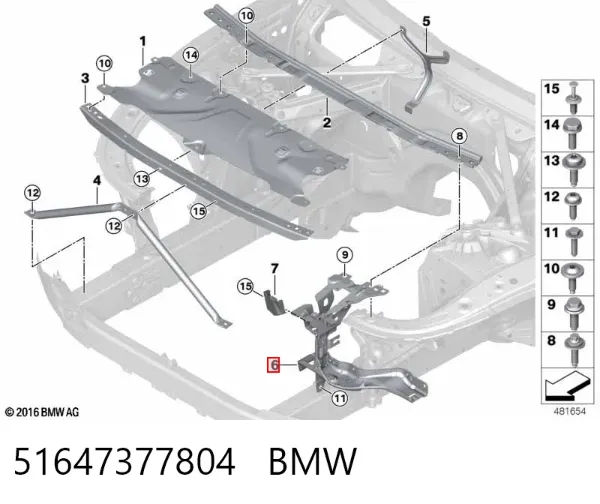 Wspornik (adapter) mocowania reflektora przedniego prawego 51647377804 BMW