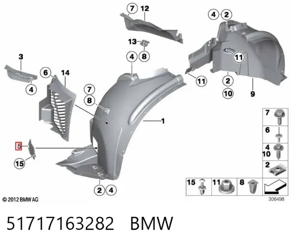 Nadkole błotnika przedniego prawe BMW X5 E70