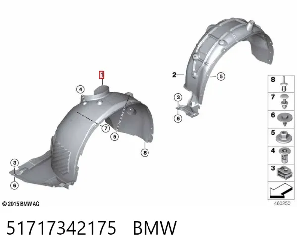 Nadkole błotnika przedniego lewe BMW X1 F48