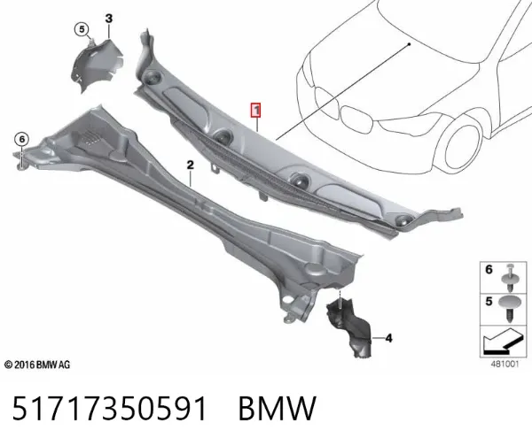Kratka wycieraczek 51717350591 BMW