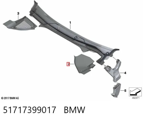 Wtyczka mankietu bocznego 51717399017 BMW