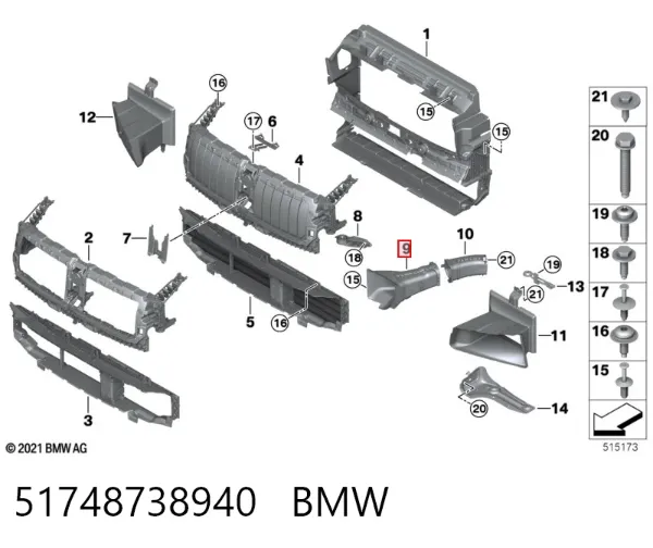 Kierownica powietrza tarczy hamulcowej prawa 51748738940 BMW