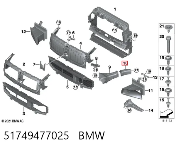 Kierownica powietrza tarczy hamulcowej lewa 51749477025 BMW