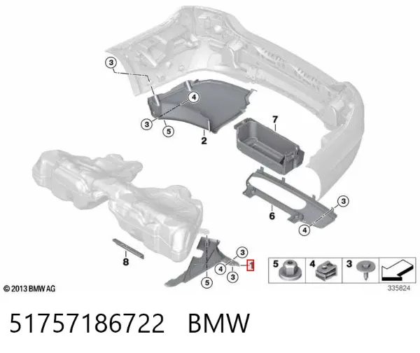 Osłona podwozia, zbiornika paliwa 51757186722 BMW