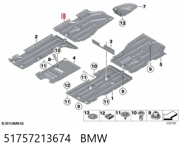 Osłona podwozia tylna prawa 51757213674 BMW
