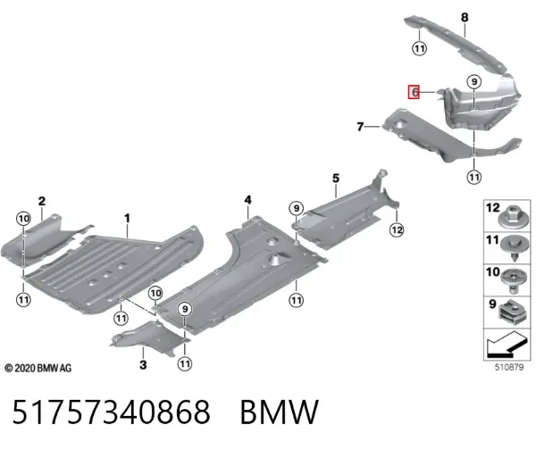 Osłona podwozia tylna prawa 51757340868 BMW