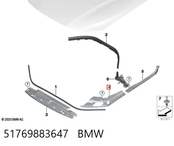 Listwa ochronna maski 51769883647 BMW