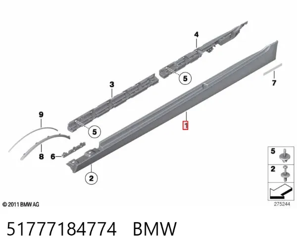 Próg zewnętrzny prawy 51777184774 BMW