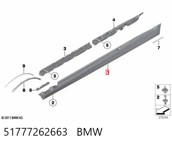 Próg zewnętrzny lewy 51777262663 BMW