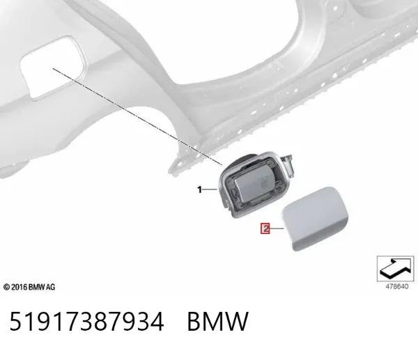 Klapka wlewu paliwa 51917387934 BMW