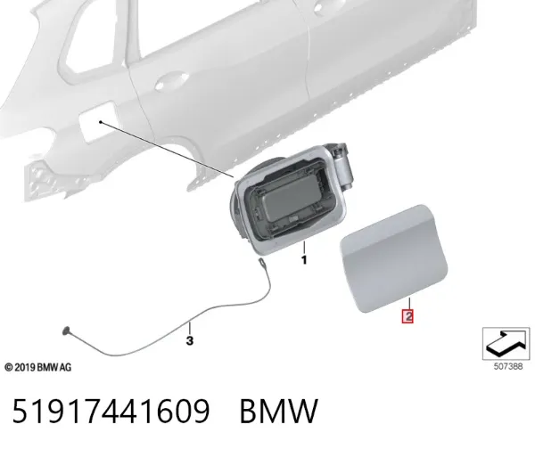 Klapka wlewu paliwa BMW X5 G05, F95
