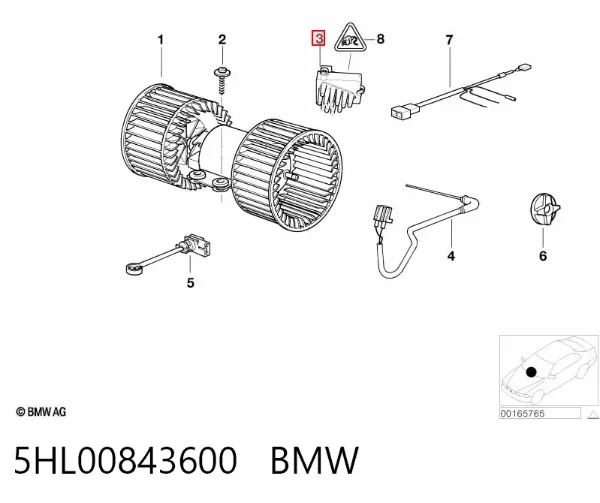Rezystor wentylatora nagrzewnicy (ogrzewacza kabiny) 5HL00843600 BMW
