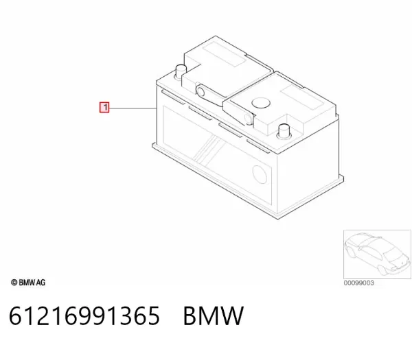Bateria (akumulator) 61216991365 BMW