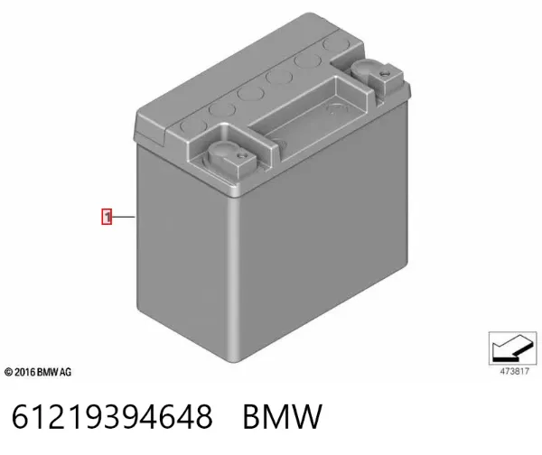 Bateria (akumulator) 61219394648 BMW