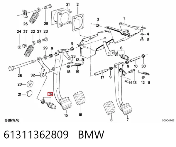 Czujnik włącznika świała stop 61311362809 BMW