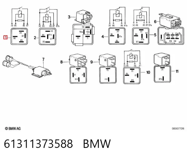 Przekaźnik wentylatora 61311373588 BMW