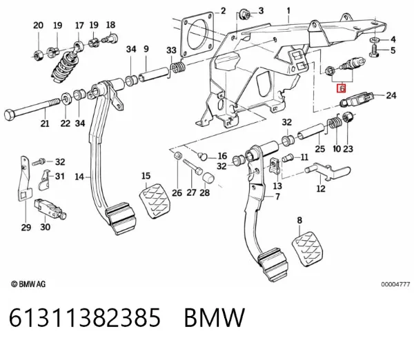 Czujnik włącznika świała stop 61311382385 BMW