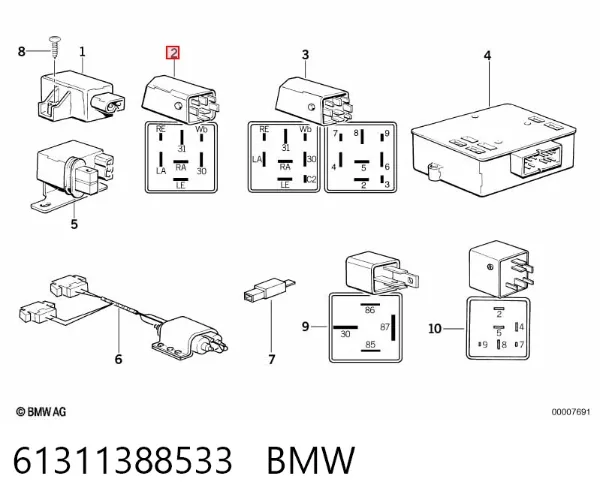 Przekaźnik kierunkowskazów 61311388533 BMW