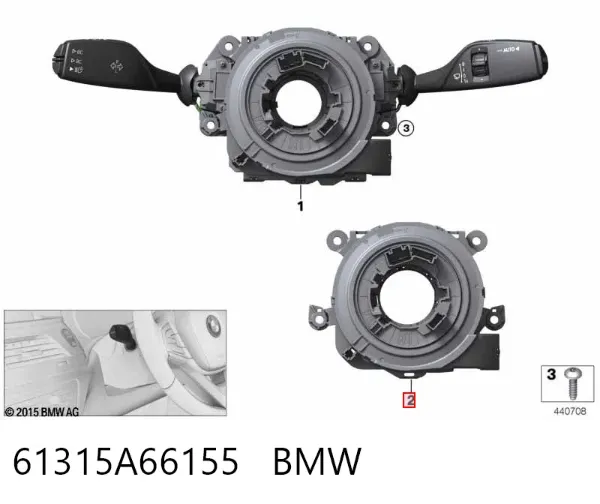 Pierścień kontaktowy AIRBAG, taśma kierownicy 61315A66155 BMW