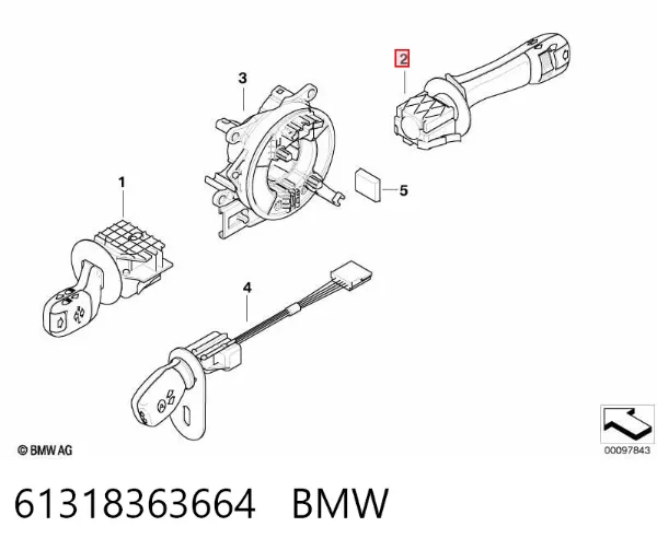 Przełącznik zespolony prawy 61318363664 BMW