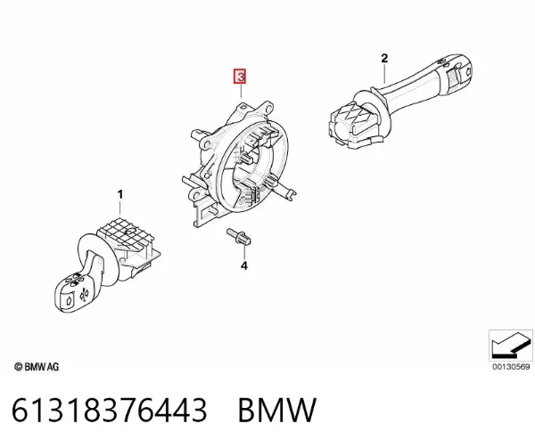 Przełącznik zespolony, środkowa część 61318376443 BMW