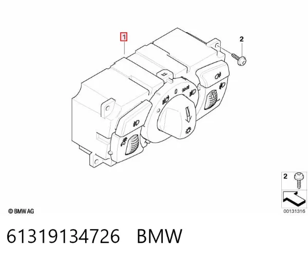 Przełącznik światła reflektorów na "torpedo" 61319134726 BMW
