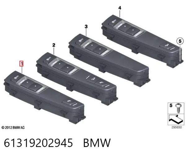Blok przycisków na środkowej konsoli 61319202945 BMW