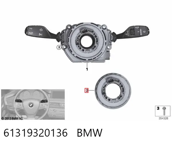 Pierścień kontaktowy AIRBAG, taśma kierownicy 61319320136 BMW