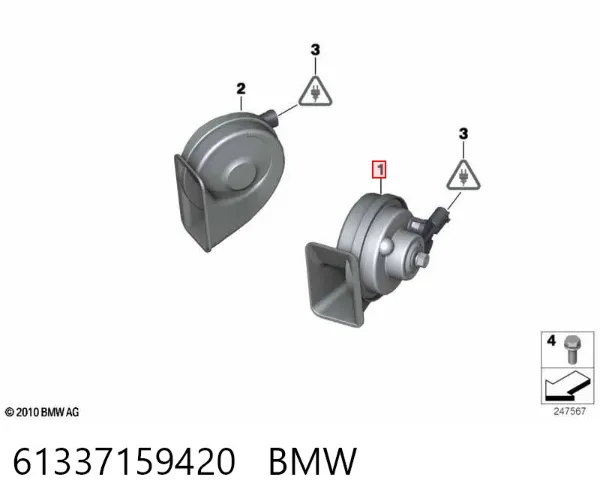 Sygnał dźwiękowy (klakson) 61337159420 BMW