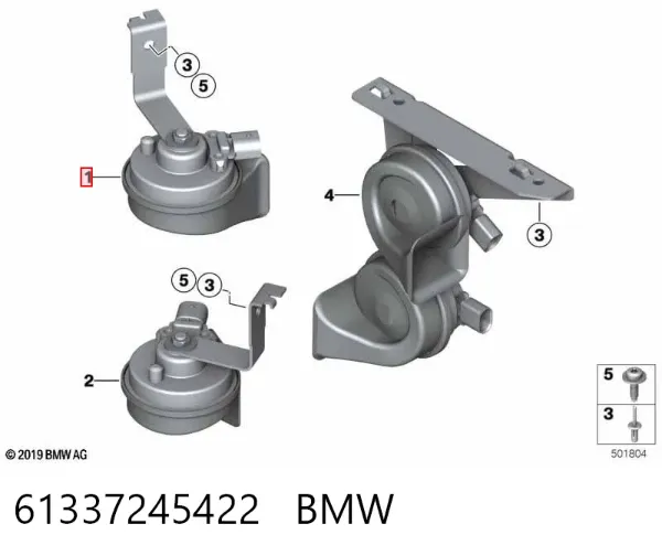 Sygnał dźwiękowy (klakson) 61337245422 BMW