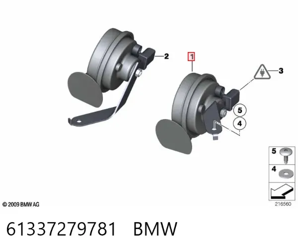 Sygnał dźwiękowy (klakson) 61337279781 BMW