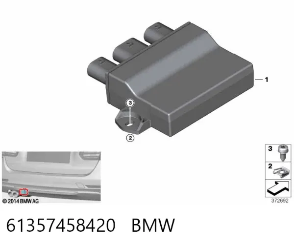 Sterownik klapy bagażnika (3/5 drzwi tylnych) 61357458420 BMW