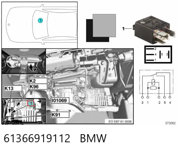 Elektryczne przekaźnik wielofunkcyjne 61366919112 BMW