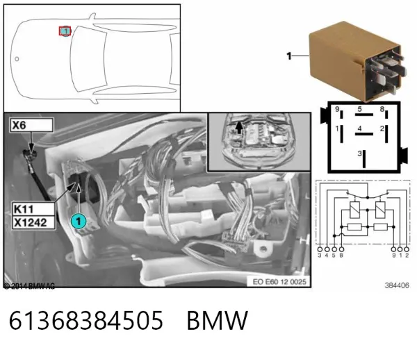 Przekaźnik sterownika wycieraczek BMW X3 E83