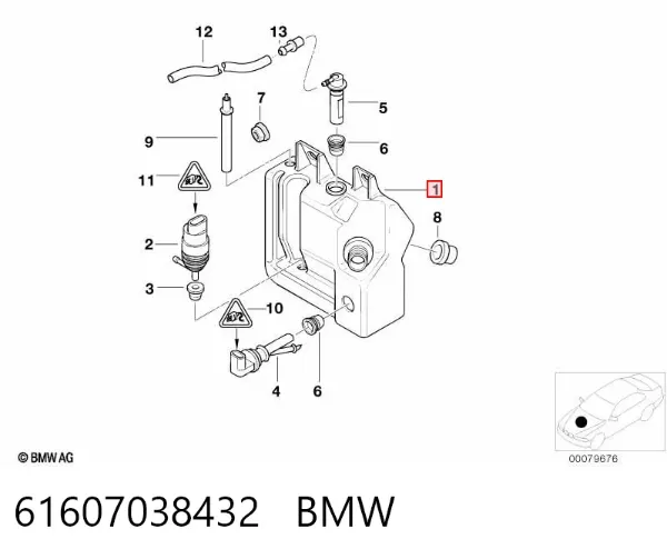 Zbiorniczek spryskiwacza szyb 61607038432 BMW