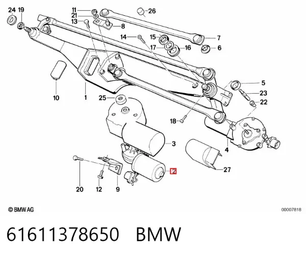 Silniczek wycieraczki szyby przedniej BMW 5 E34