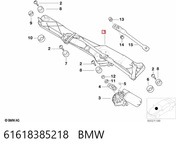 Mechanizm wycieraczek BMW 5 E39