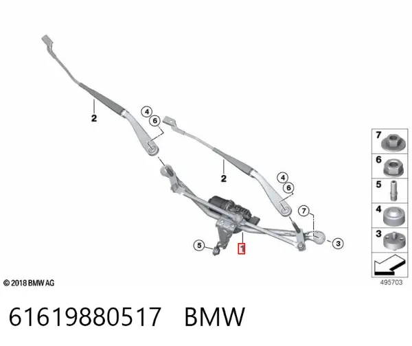 Mechanizm wycieraczek BMW X7 G07