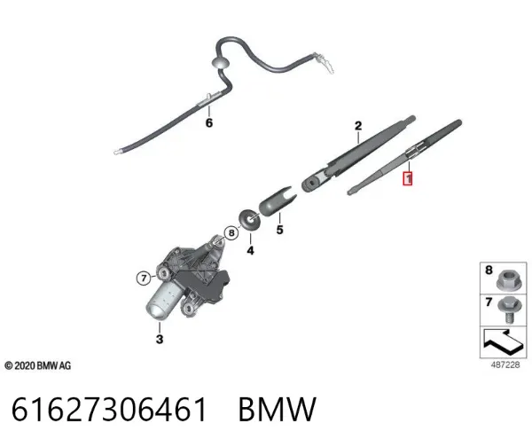 Pióro wycieraczki szyby tylnej 61627306461 BMW