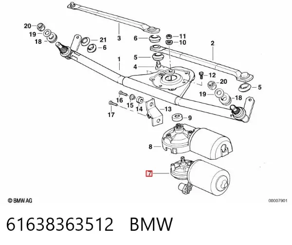 Silniczek wycieraczki szyby przedniej BMW 3 E36