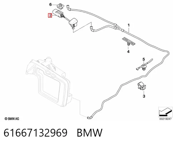 Dysza spryskiwacza reflektora przedniego 61667132969 BMW