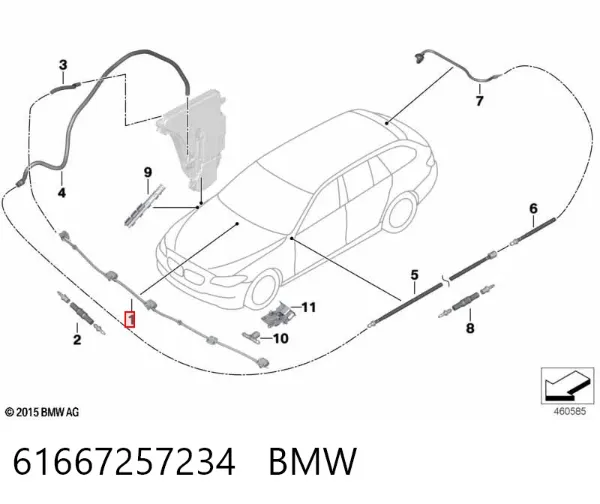 Dysza spryskiwacza szyby przedniej 61667257234 BMW