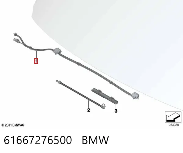 Dysza spryskiwacza szyby przedniej 61667276500 BMW