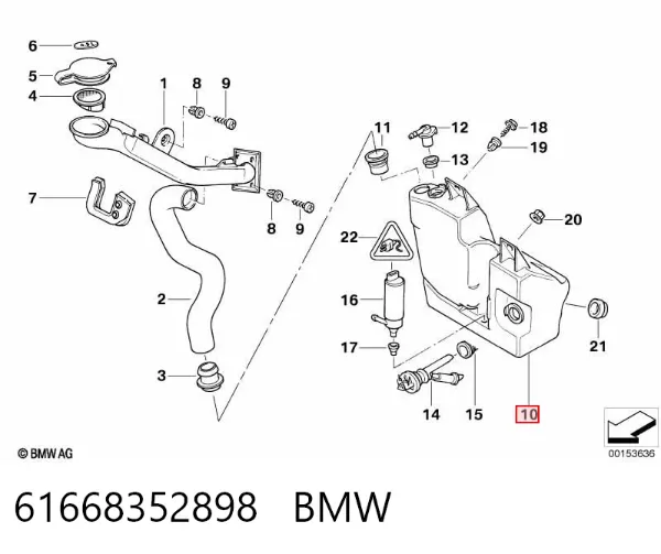 Zbiorniczek spryskiwacza szyb BMW 7 E38