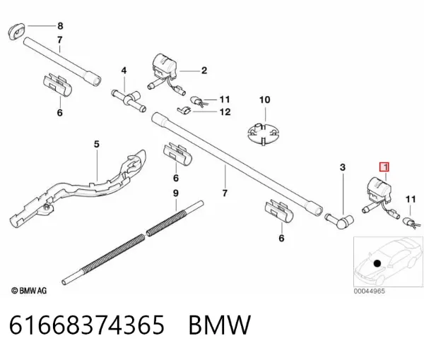 Dysza spryskiwacza szyby przedniej lewa 61668374365 BMW