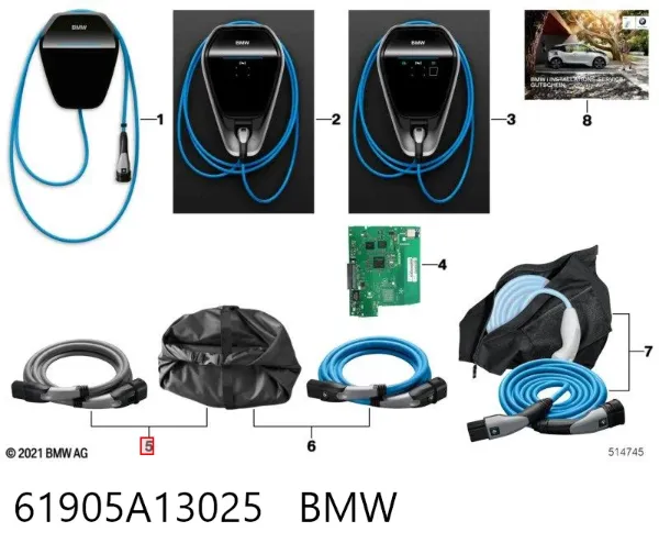Kabel do ładowania samochodu elektrycznego 61905A13025 BMW