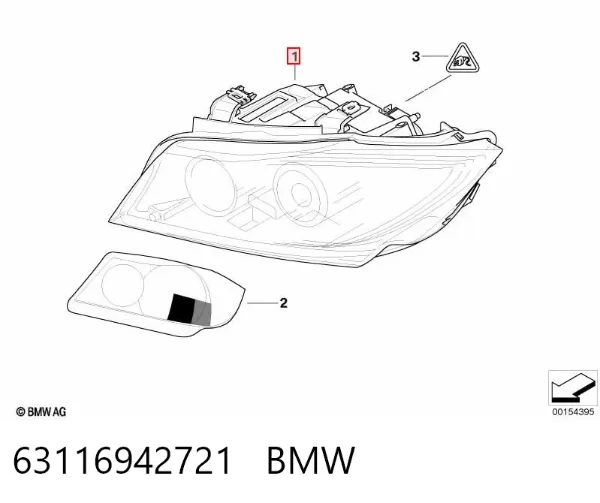 Reflektor lewy 63116942721 BMW