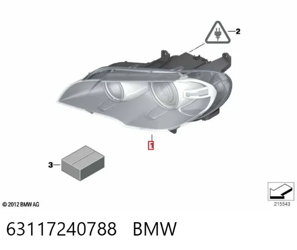 Reflektor prawy 63117240788 BMW